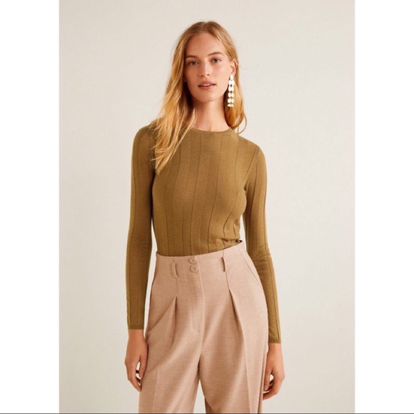 Mango Tops - Mango Cashmere Blend Fine Knit Sweater